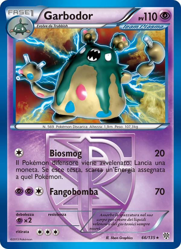 Garbodor 066/138 — Uragano Plasma (Italian Pokémon TCG card)