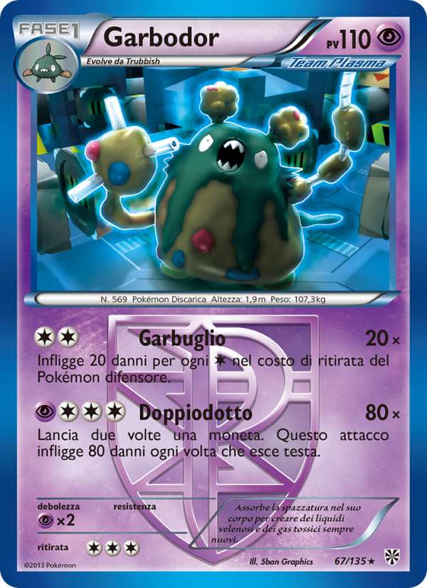 Garbodor 067/138 — Uragano Plasma (Italian Pokémon TCG card)