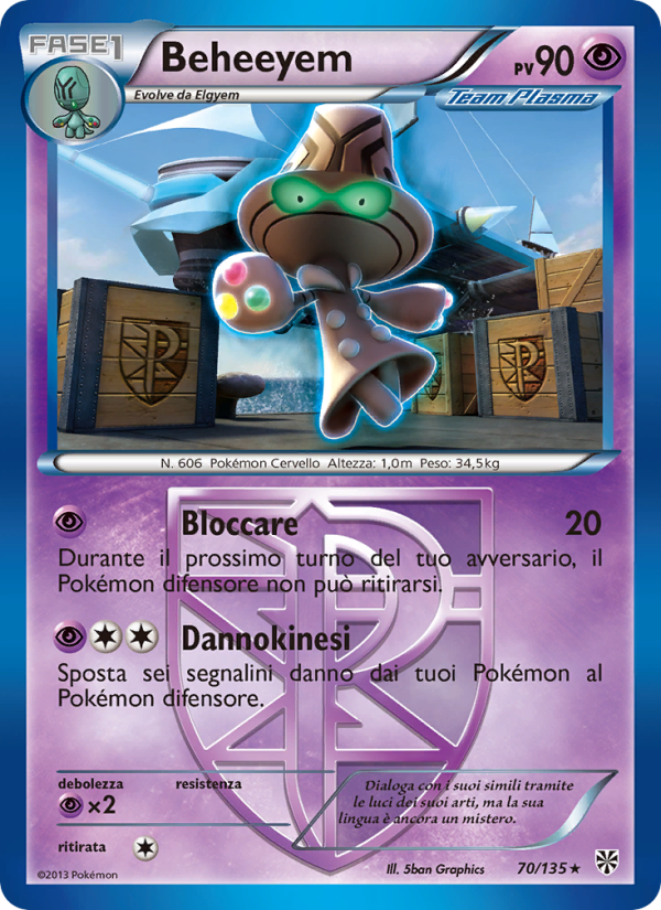 Beheeyem 070/138 — Uragano Plasma (Italian Pokémon TCG card)