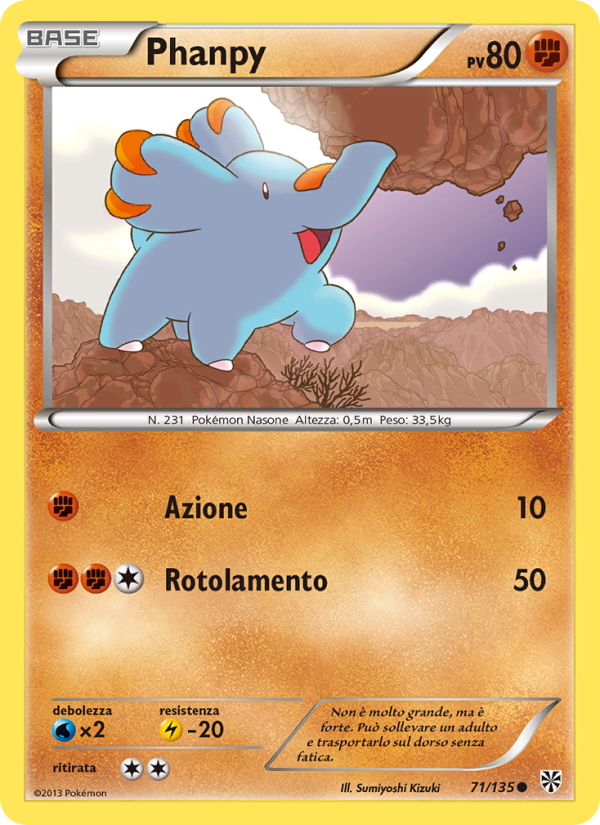 Phanpy 071/138 — Uragano Plasma (Italian Pokémon TCG card)