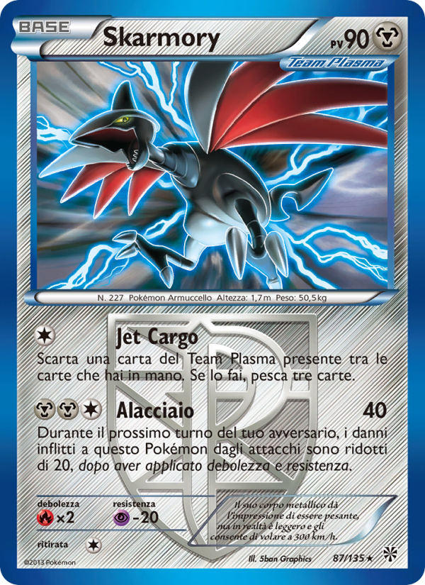 Skarmory 087/138 — Plasma Storm (Italian Pokémon TCG card)