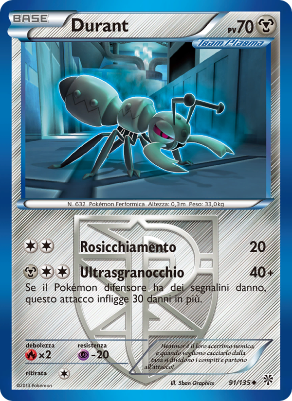 Durant 091/138 — Uragano Plasma (Italian Pokémon TCG card)