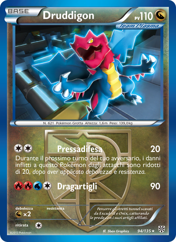 Druddigon 094/138 — Uragano Plasma (Italian Pokémon TCG card)