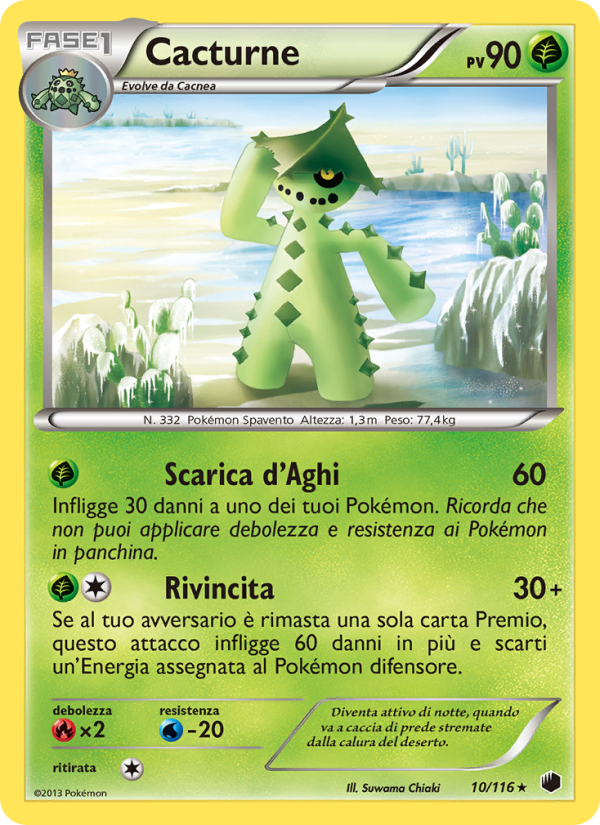Cacturne 010/122 — Glaciazione Plasma (Italian Pokémon TCG card)