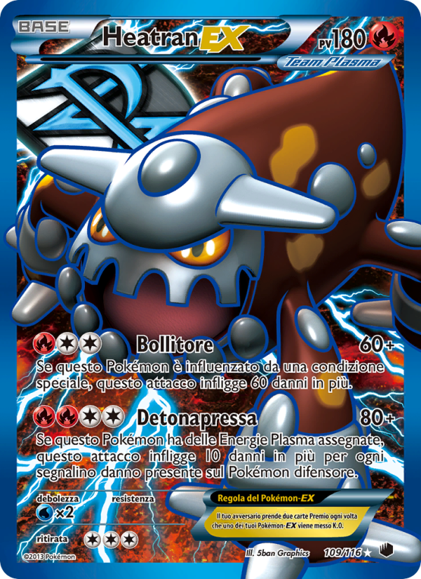 Heatran-EX 109/122 — Glaciazione Plasma (Italian Pokémon TCG card)