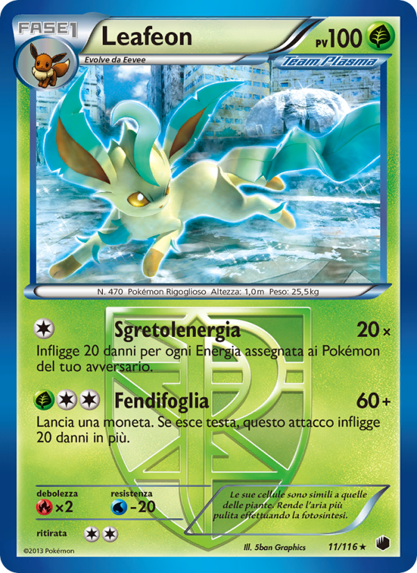 Leafeon 011/122 — Glaciazione Plasma (Italian Pokémon TCG card)