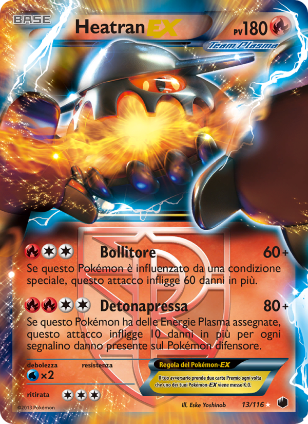 Heatran-EX 013/122 — Glaciazione Plasma (Italian Pokémon TCG card)