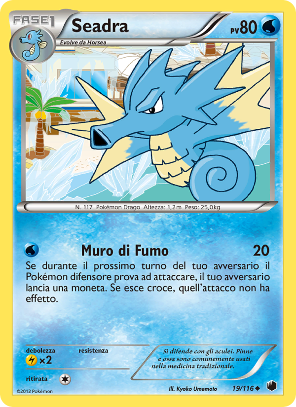 Seadra 019/122 — Glaciazione Plasma (Italian Pokémon TCG card)