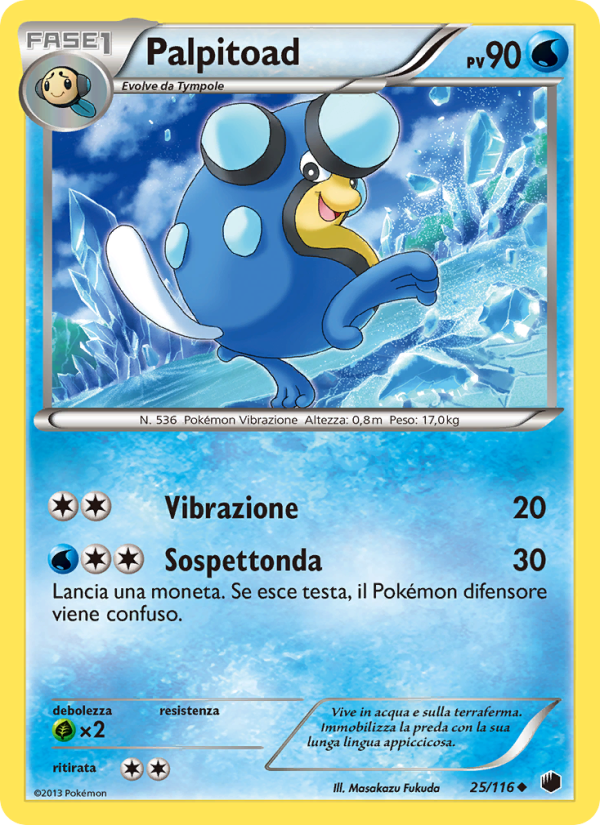 Palpitoad 025/122 — Glaciazione Plasma (Italian Pokémon TCG card)