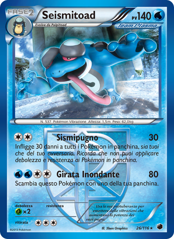 Seismitoad 026/122 — Glaciazione Plasma (Italian Pokémon TCG card)