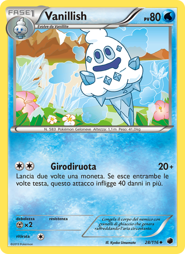 Vanillish 028/122 — Glaciazione Plasma (Italian Pokémon TCG card)