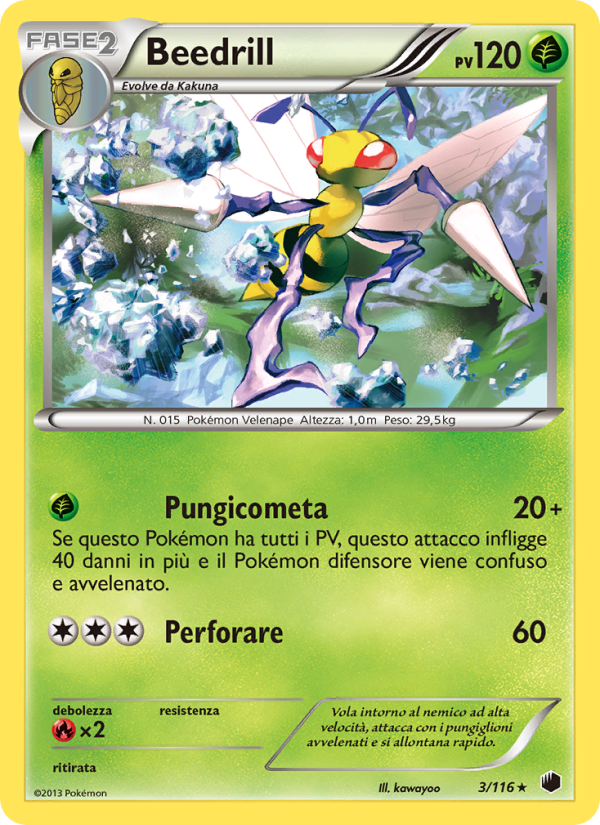 Beedrill 003/122 — Glaciazione Plasma (Italian Pokémon TCG card)
