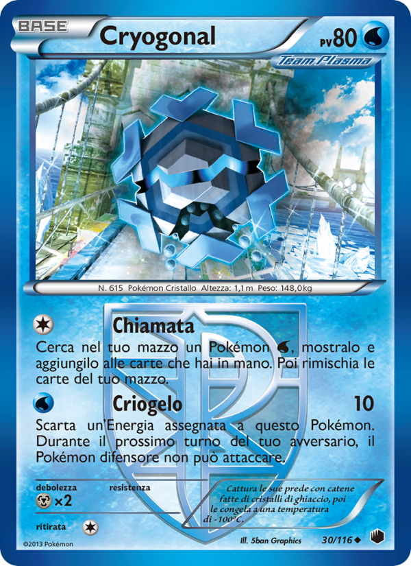 Cryogonal 030/122 — Glaciazione Plasma (Italian Pokémon TCG card)