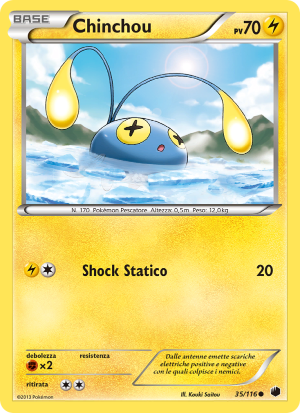 Chinchou 035/122 — Glaciazione Plasma (Italian Pokémon TCG card)