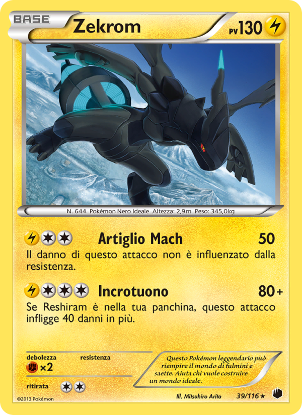 Zekrom 039/122 — Glaciazione Plasma (Italian Pokémon TCG card)