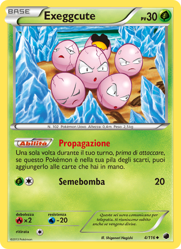 Exeggcute 004/122 — Glaciazione Plasma (Italian Pokémon TCG card)
