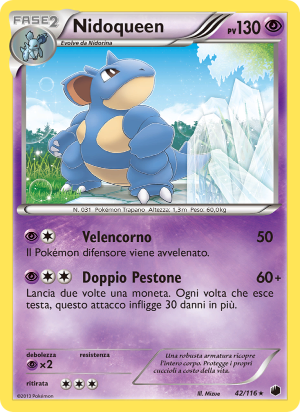 Nidoqueen 042/122 — Glaciazione Plasma (Italian Pokémon TCG card)