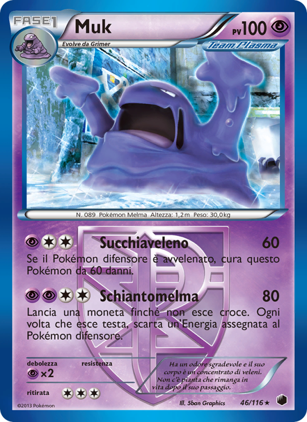Muk 046/122 — Glaciazione Plasma (Italian Pokémon TCG card)
