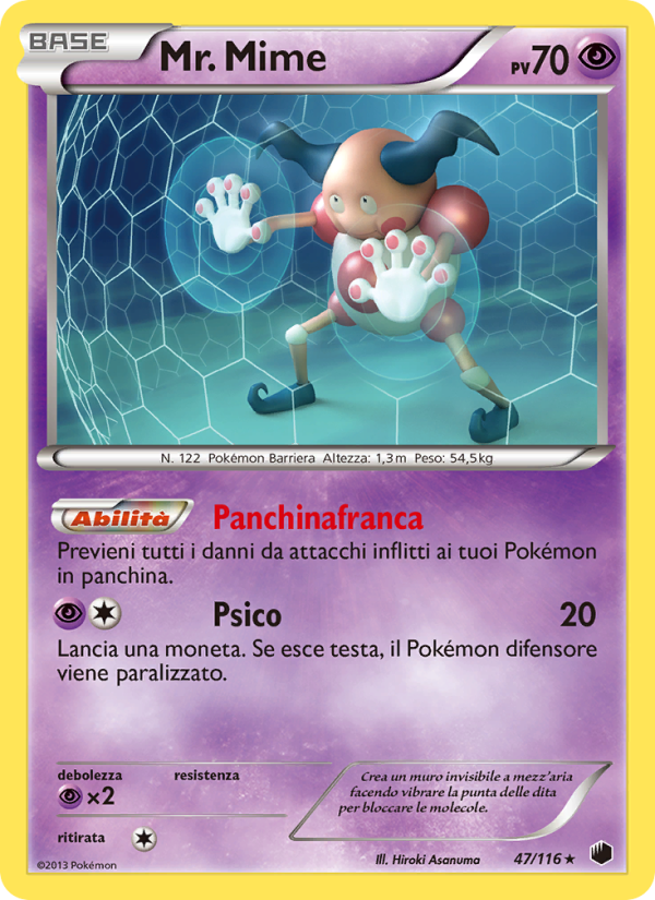 Mr. Mime 047/122 — Glaciazione Plasma (Italian Pokémon TCG card)