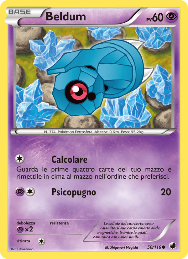 Beldum 050/122 — Glaciazione Plasma (Italian Pokémon TCG card)
