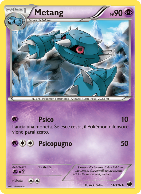 Metang 051/122 — Glaciazione Plasma (Italian Pokémon TCG card)