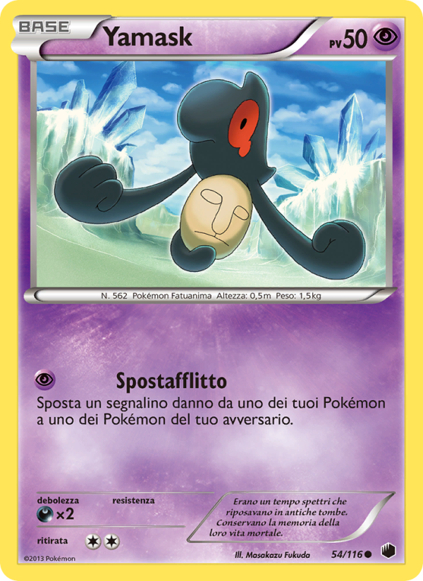 Yamask 054/122 — Glaciazione Plasma (Italian Pokémon TCG card)