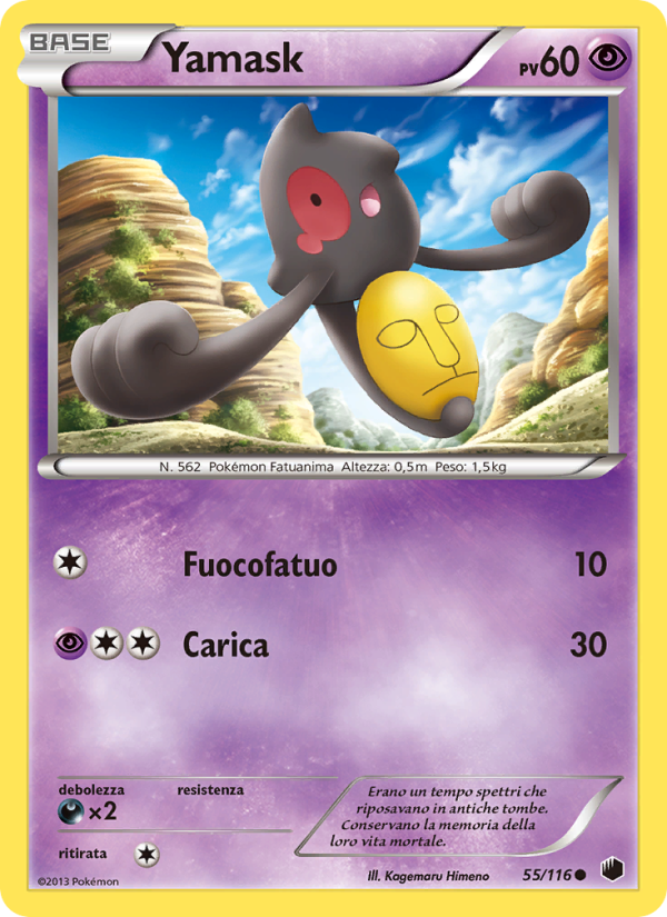 Yamask 055/122 — Glaciazione Plasma (Italian Pokémon TCG card)