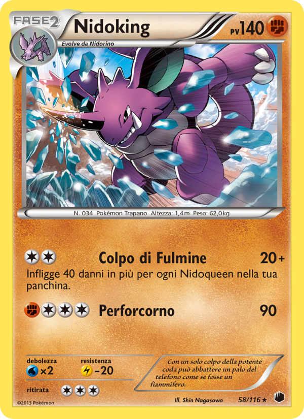 Nidoking 058/122 — Glaciazione Plasma (Italian Pokémon TCG card)