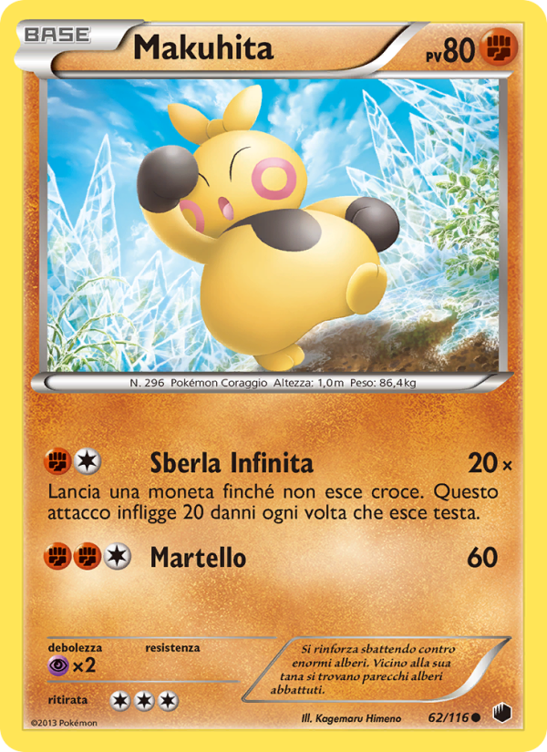 Makuhita 062/122 — Glaciazione Plasma (Italian Pokémon TCG card)