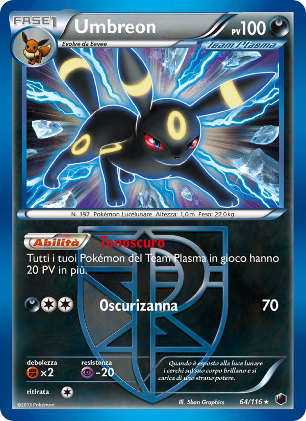 Umbreon 064/122 — Glaciazione Plasma (Italian Pokémon TCG card)