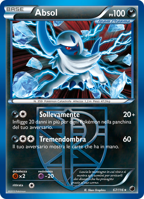 Absol 067/122 — Glaciazione Plasma (Italian Pokémon TCG card)