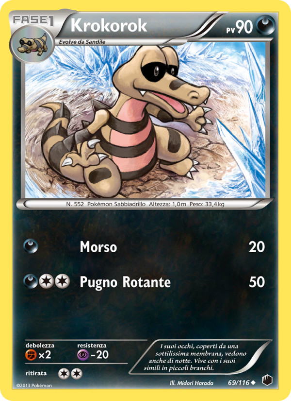 Krokorok 069/122 — Glaciazione Plasma (Italian Pokémon TCG card)