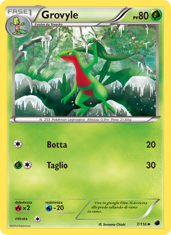 Grovyle 007/122 — Glaciazione Plasma (Italian Pokémon TCG card)