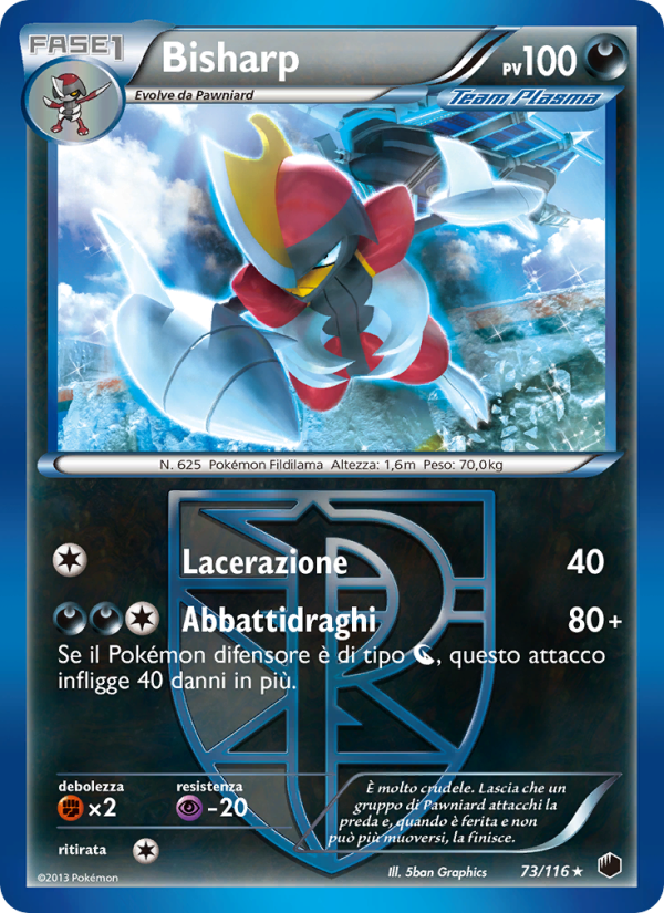 Bisharp 073/122 — Glaciazione Plasma (Italian Pokémon TCG card)