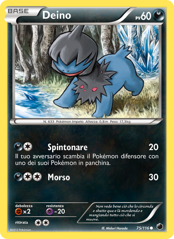 Deino 075/122 — Glaciazione Plasma (Italian Pokémon TCG card)