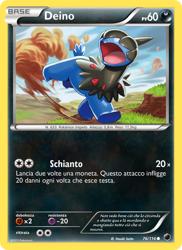 Deino 076/122 — Glaciazione Plasma (Italian Pokémon TCG card)