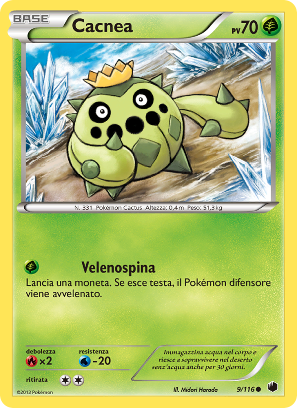 Cacnea 009/122 — Glaciazione Plasma (Italian Pokémon TCG card)