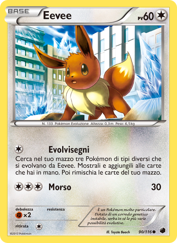 Eevee 090/122 — Glaciazione Plasma (Italian Pokémon TCG card)