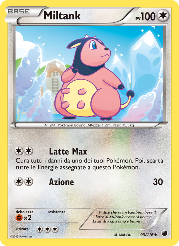 Miltank 093/122 — Glaciazione Plasma (Italian Pokémon TCG card)