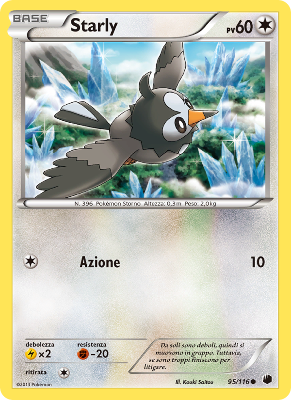 Starly 095/122 — Glaciazione Plasma (Italian Pokémon TCG card)