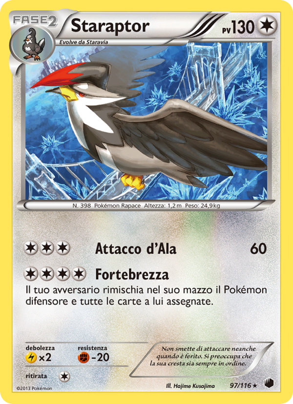 Staraptor 097/122 — Glaciazione Plasma (Italian Pokémon TCG card)
