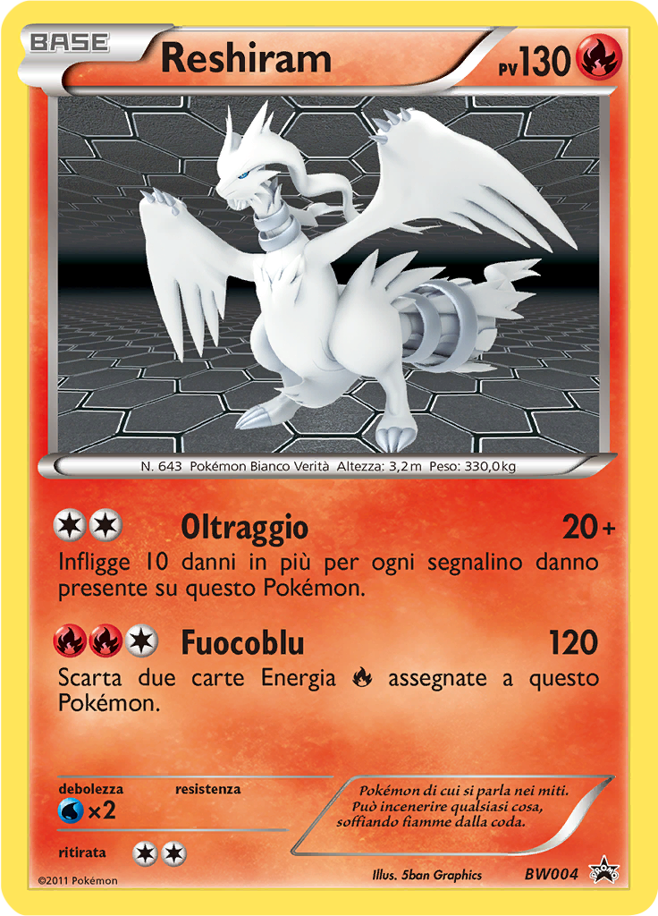 Reshiram BW004 — Nero & Bianco Promo (Italian Pokémon TCG card)