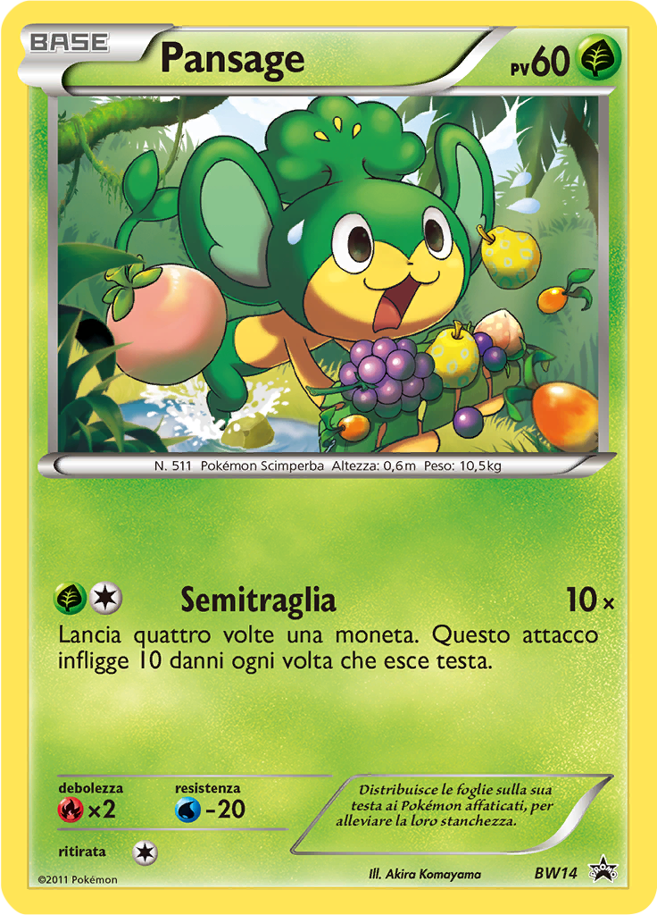 Pansage BW14 — Nero & Bianco Promo (Italian Pokémon TCG card)
