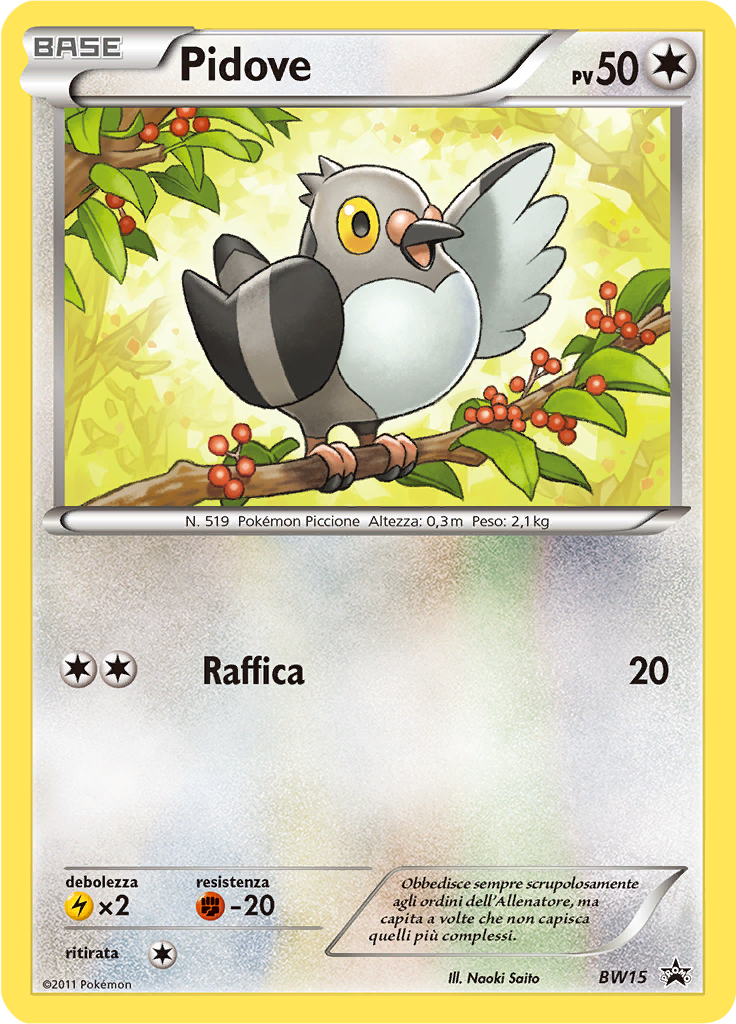 Pidove BW15 — Nero & Bianco Promo (Italian Pokémon TCG card)
