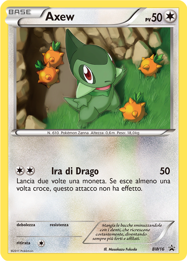 Axew BW16 — Nero & Bianco Promo (Italian Pokémon TCG card)