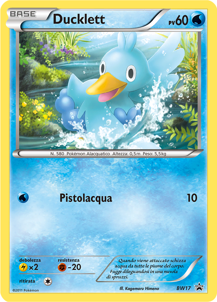 Ducklett BW17 — Nero & Bianco Promo (Italian Pokémon TCG card)