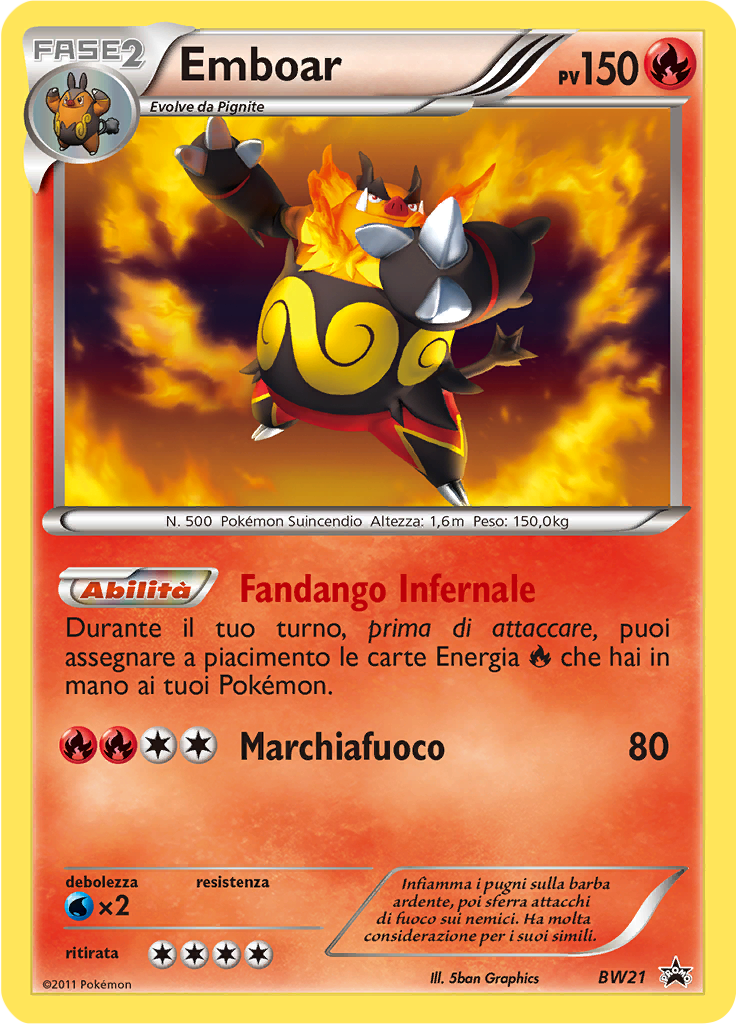 Emboar BW21 — Nero & Bianco Promo (Italian Pokémon TCG card)