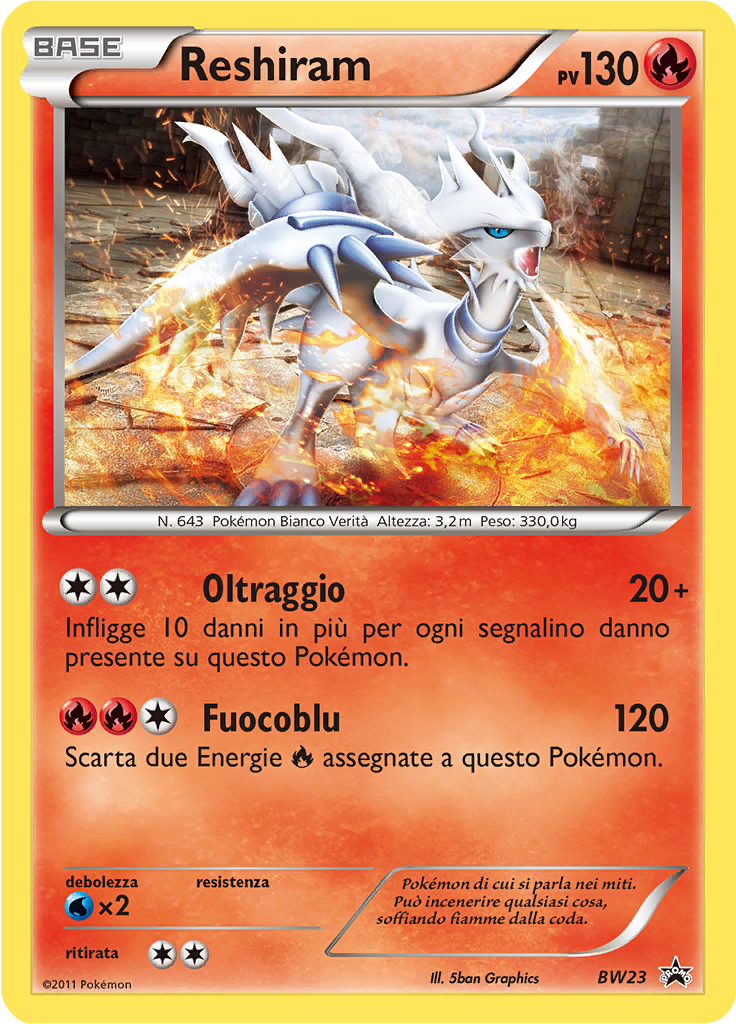 Reshiram BW23 — Nero & Bianco Promo (Italian Pokémon TCG card)