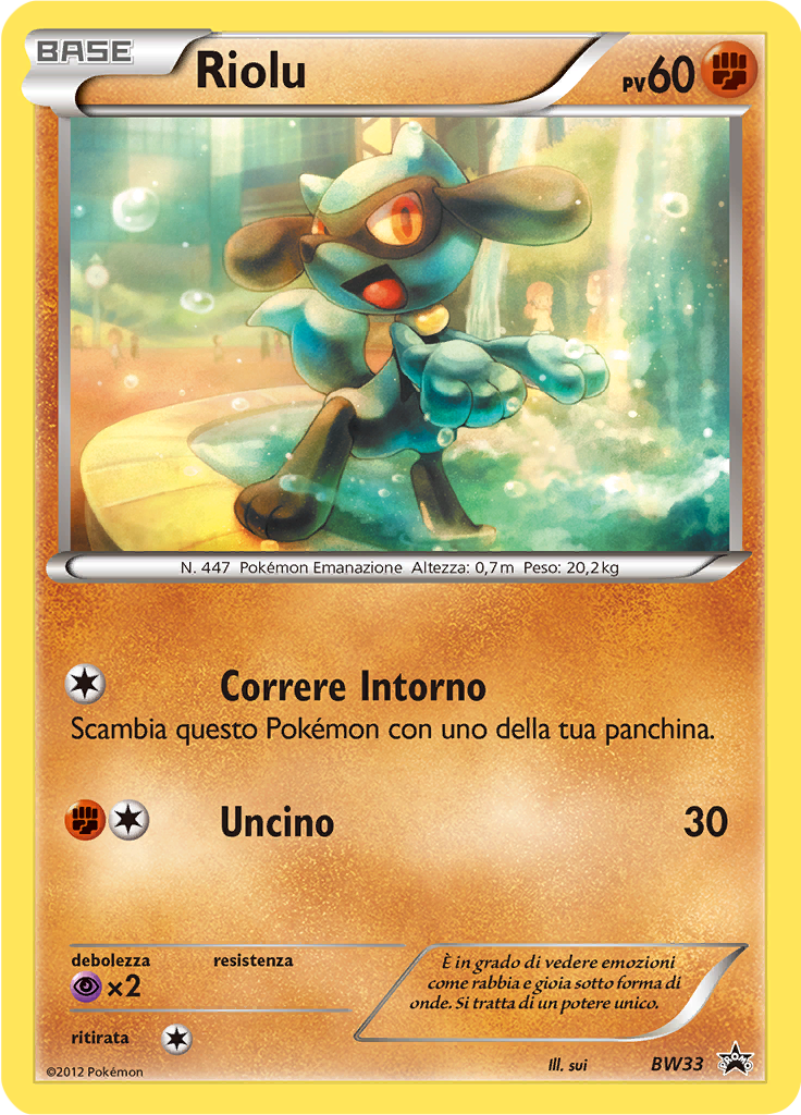 Riolu BW33 — Nero & Bianco Promo (Italian Pokémon TCG card)