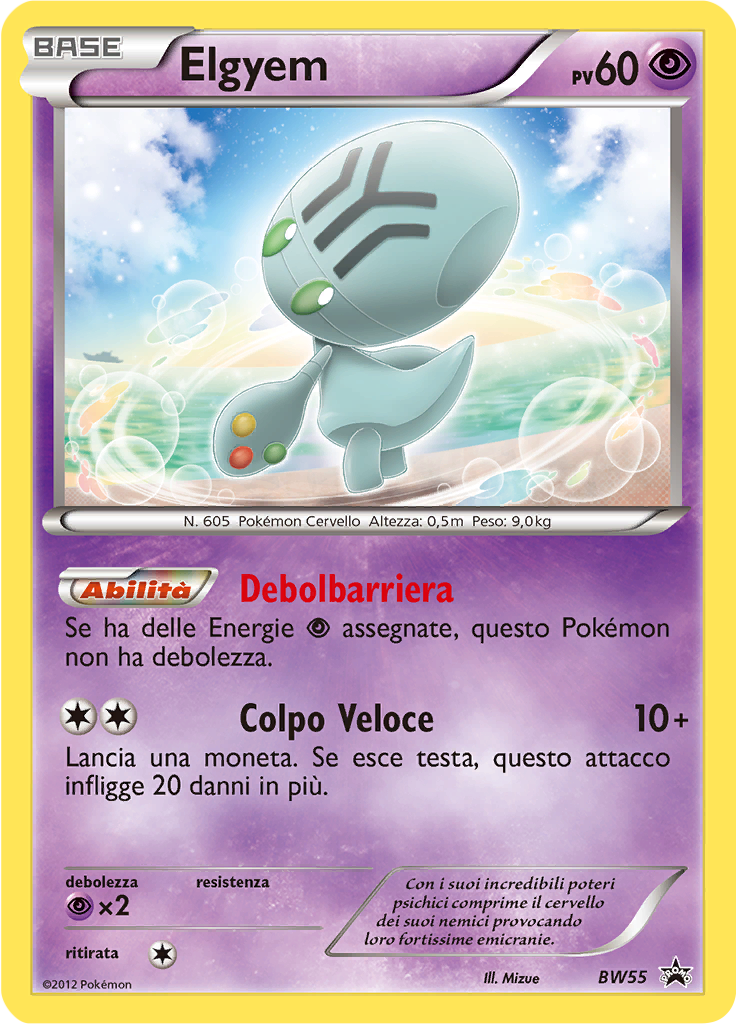 Elgyem BW55 — Nero & Bianco Promo (Italian Pokémon TCG card)